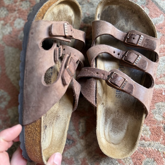 Birkenstock Triple Strap Brown Leather sandals 37 - Picture 1 of 9